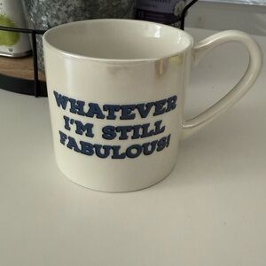 Threshold Cream Mug with Blue Text